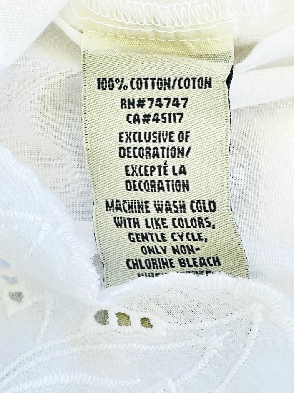 Bob Timberlake Small White Cotton Short Sleeve Lined Embroidered Boho Dress - Picture 8 of 14